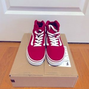 Womens Size 8.5 Red Hightop Vans
